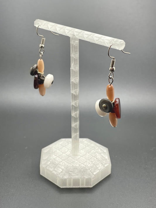 Vintage Button Earrings for Pierced Ears