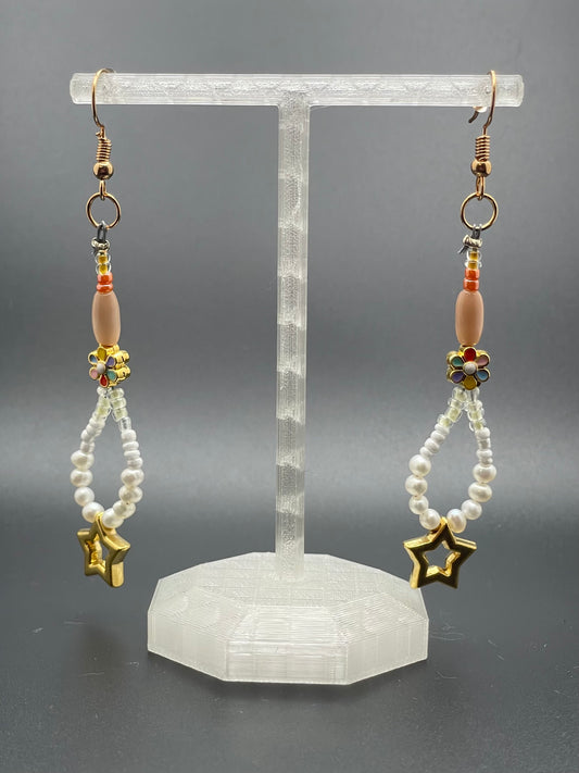 Ditsy Daisy Shooting Star Earrings for Pierced Ears