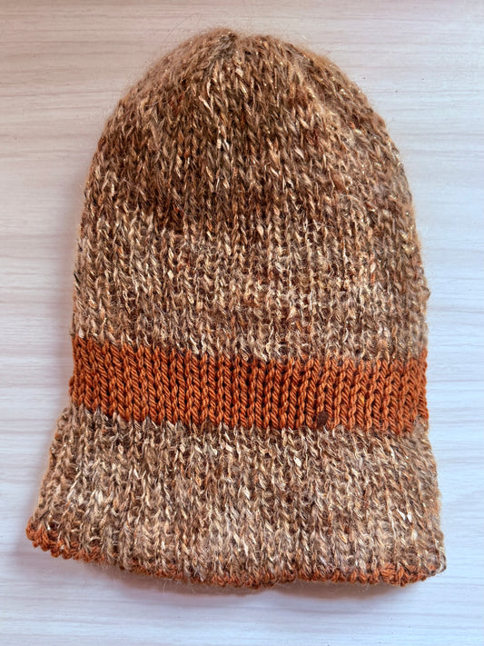 Adult small reversible handmade beanie