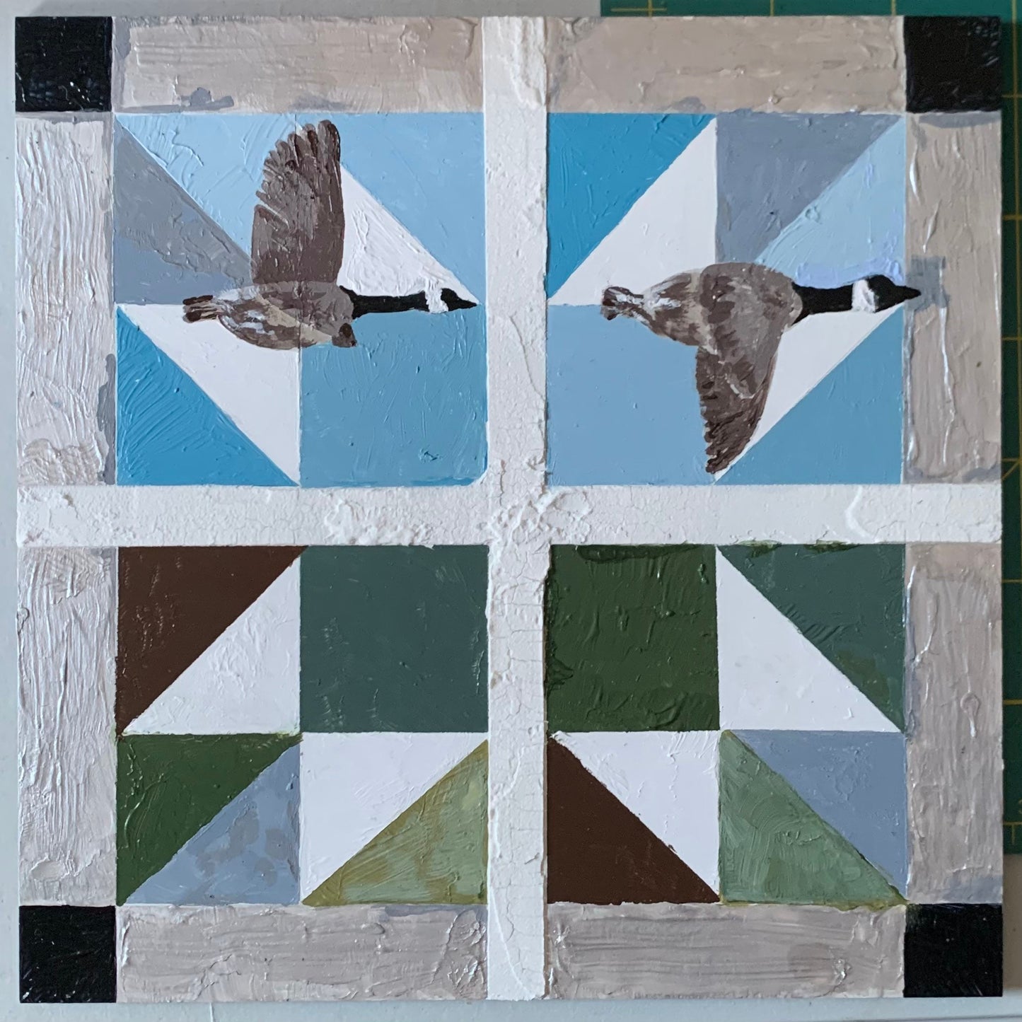 Two Down, 8x8 acrylic on panel