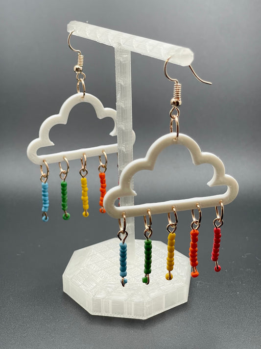 Rainbow Raincloud Earrings for Pierced Ears